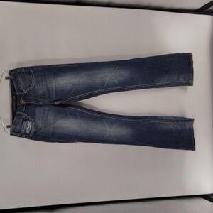 Cowgirl Tuff Don't Fence Me In Denim Jeans Size 28 Stretch Mid Rise